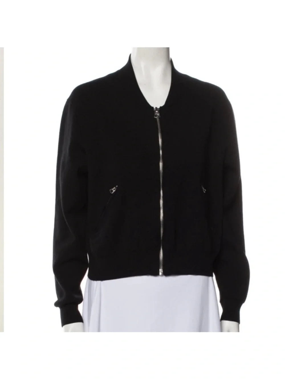 Acne Studios Olympia Zip Up Knit Jacket Size Small Black - Picture 5 of 10
